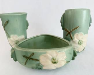 Vintage Weller pottery Vases and Bowl Lily