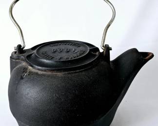 Antique 1868 Thompson & Parkins Cast Iron Tea Pot