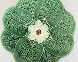 Majolica Lily Pad Plate  9.5 Inches