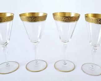 Vintage Tiffin Franciscan Gold Rimmed Wine Glasses