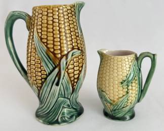 Vintage Shorter & Son Corn Cob Pitcher w Creamer