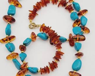 Amber & Turquoise Necklace