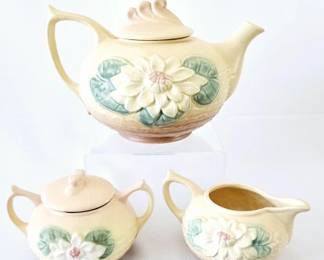 Vintage Hull Pottery Water Lily  Tea Set