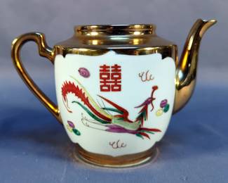 Porcelain Hand Painted Dragon Teapot, Hand Painted Porcelain Vases, Qty 2 And More
