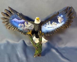 The Bradford Exchange Sovereign Spirits Collection Majestic Guardians, No. B4985, 11", Majestic Sentinels, No. A178, 14" And Double Eagle Wall Decor, 12" x 9"
