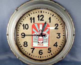 Dr. Pepper Battery Operated Wall Clock, 22.5" Dia