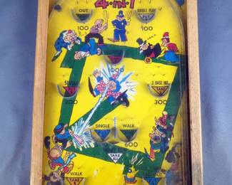 Poosh-M-Up Jr. 4 In 1 Pinball Game With Glass Front And Wood Frame, 17.5" x 11"