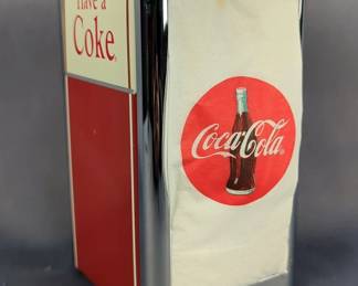 Coca-Cola Napkin Dispenser With Napkins, 7.5" Tall 