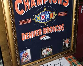 FRAMED DENVER BRONCOS MEMORABILIA