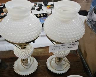 HOBNAIL MILKGLASS LAMPS