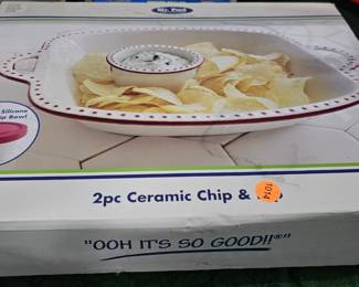 CERAMIC CHIP AND DIP BOWL
