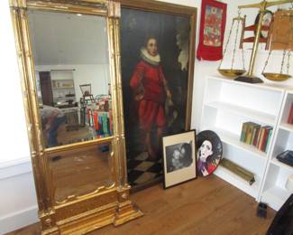 Antique mirror, painting and more