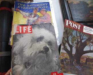 Antique magazines and paper