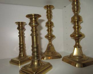 Antique brass candlesticks