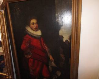 Antique HUGE 1700's antique painting