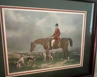 Antique hunting engravings