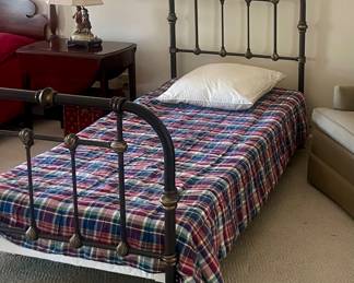 Antique iron and brass twin bed