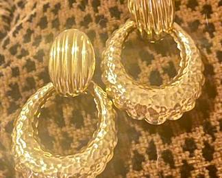 Huge door knocker earrings in gold