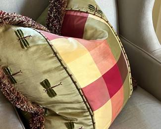 Custom pillows throughout 