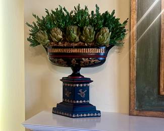 Pair of urns with dried arrangement