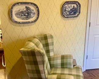 Custom made Plaid wingback 