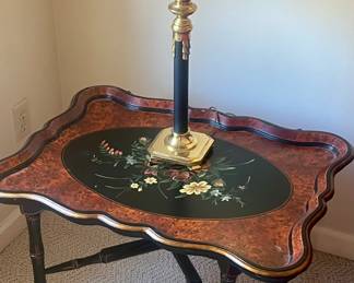 Floral hand painted tray table