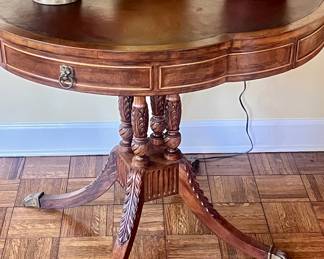 Antique walnut scalloped table