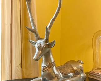 THAILAND SILVER AND GILT BRONZE SCULPTURE OF A DEER 1960s. MCM