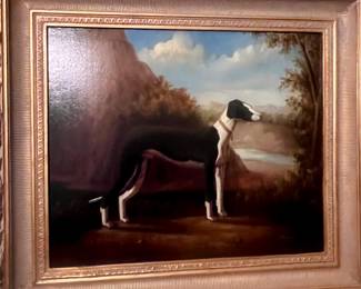 Large oil of whippet 