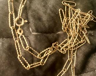 Old paper clip textured chain in 14k