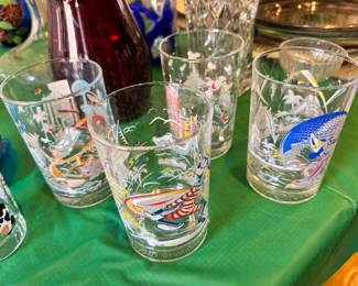 Set of four Disney glasses
