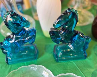 L.E.Smith rearing horses book ends