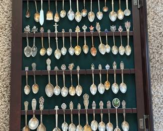 Miniature spoon collection - some are sterling silver.