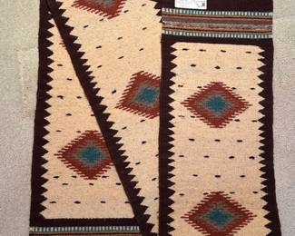 Vintage wool woven table runner 