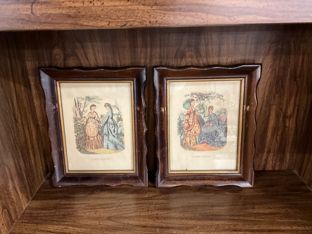 Vtg Framed Women Picture La Mode Illustree Prints