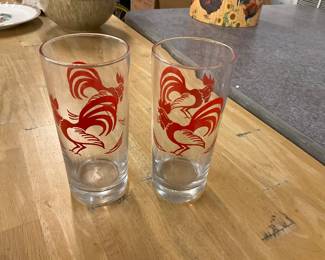 Libby Rooster Water Glasses