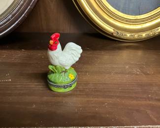 Ceramic Hinged Rooster Trinket Dish