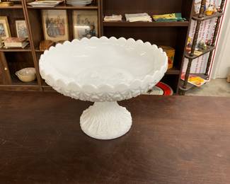 White Milk Glass Compote
