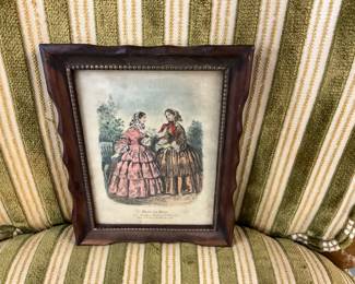 Vintage Mirior Des Modes French Fashion Ladies Framed Print