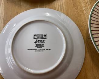 Debbie Mumm Stoneware by Sakura Onieda Decorative Rooster Plates