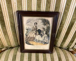 Vtg Framed Women Picture La Mode Illustree Prints