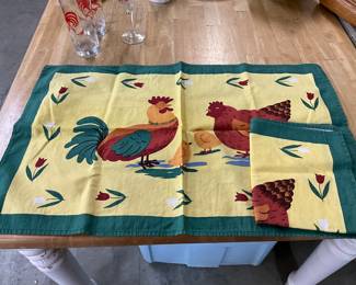 Clothe Rooster & Hen Placemat