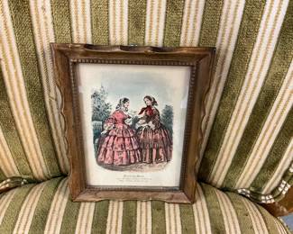 Vintage Mirior Des Modes French Fashion Ladies Framed Print