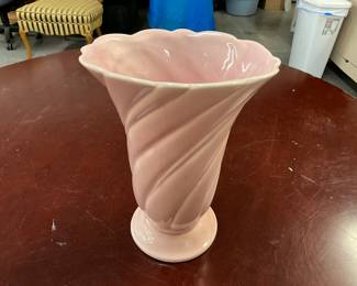 USA Pink Swirl Pottery Deco Vase
