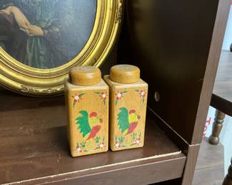 Wooden Chicken Salt & Pepper Shakers