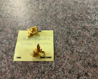 Sarah Coventry Golden Cherries Clip Earrings