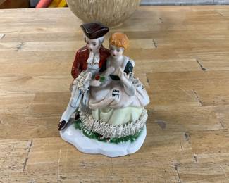 Colonial Couple Porcelain Figurine