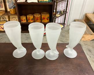 1960's Powder Horn Cornucopia Frosted Tiara Pilsner Beer Steins