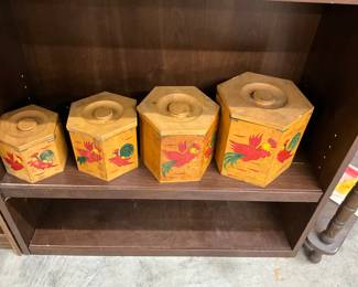 Wooden Chicken Nesting Canisters
