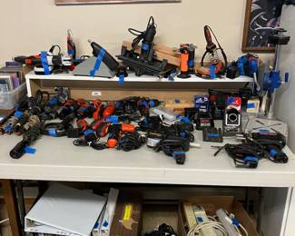 Dremels, Soldering Irons, electric screw drivers and plugs of all sizes